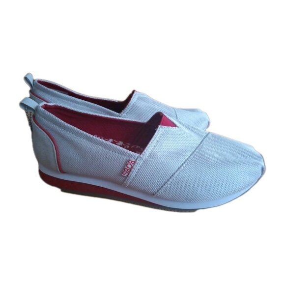 Bobs By Skechers Memory Foam Slip On Sneakers Flat Shoes Size 8.5 Natural 34177 - Picture 1 of 8
